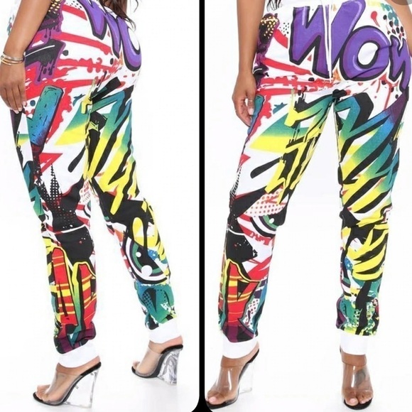hype means nothing Pants - Hype means nothing Wow Me Joggers Size Large neon colors